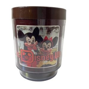 Vintage Walt Disney World Thermo-Serv‎ Cup Mug Made In USA 80s Brown